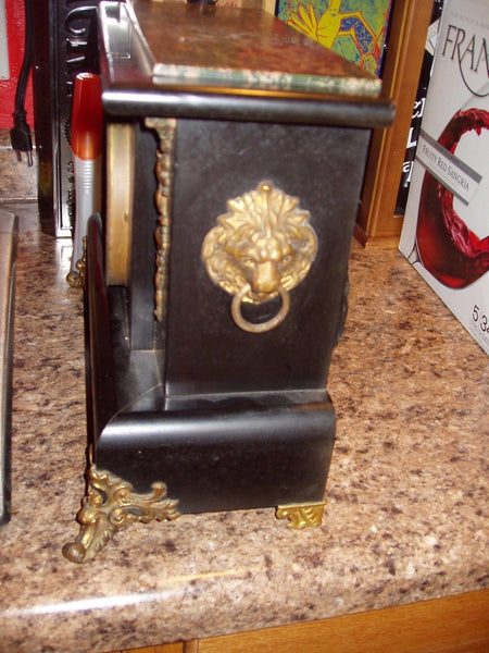 Antique Seth Thomas No 102 Faux Marble Mantle Clock Gongs Hour & Half Hour