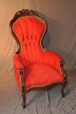 Carlton Mclendon Mahogany Carved Victorian Style Arm Chair