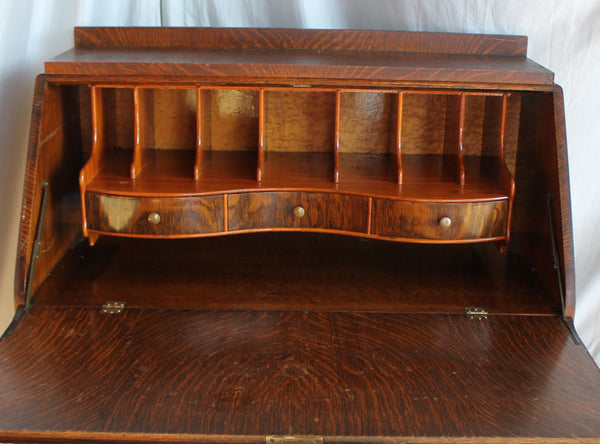 Antique Oak drop front Desk – claw feet - Writing Desk