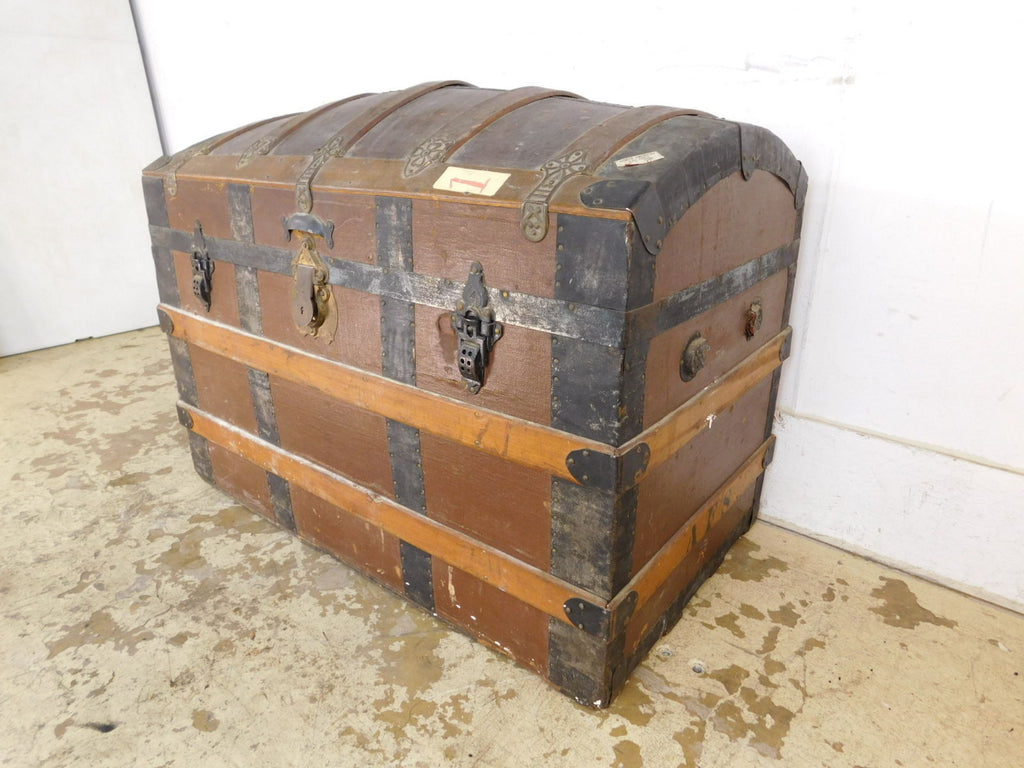 Antique Steamer Trunk Wide Dresser Topper